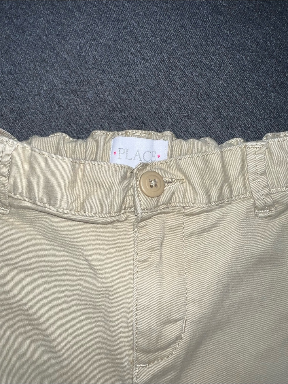 Place Tan Elastic Waist Cotton Shorts - Picture 2 of 4